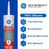 GE Silicone 1 White Silicone 1 Tub and Tile Silicone 10.1 oz. (Pack of 12)
