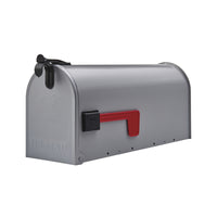 Architectural Mailboxes Grayson Classic Galvanized Steel Post Mount Gray Mailbox - Deal of The Week