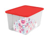 Homz 56 qt Clear/Red Storage Tote 12-3/16 in. H X 16 in. W X 23-1/2 in. D Stackable (Pack of 8)