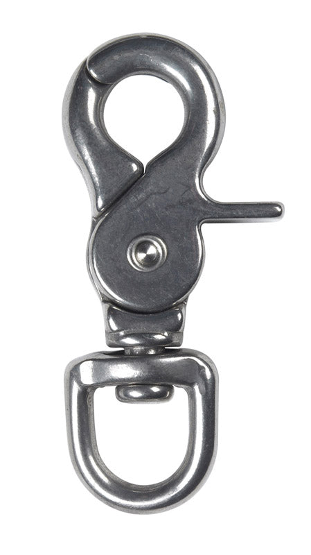 Campbell Chain 1/2 in. Dia. x 2-15/32 in. L Polished Steel Trigger Snap 80 lb.
