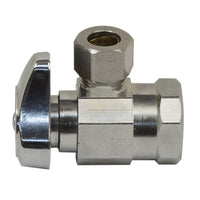 BrassCraft 1/2 in. Compression outlets X 3/8 in. Chrome Plated Stop Valve - Open Box