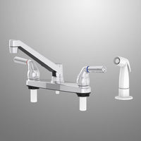 Home Plus Two Handle Chrome Kitchen Faucet Side Sprayer Included