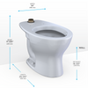 TOTO® TORNADO FLUSH® Commercial Flushometer Floor-Mounted Universal Height Toilet, Elongated,  Cotton White - CT725CUF#01