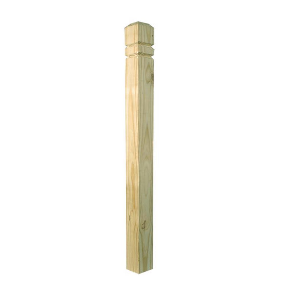 Poste para terraza de pino amarillo del sur con ranura en V doble ProWood de 4 pulg. X 4 pulg. de ancho x 4,5 pies de largo, grado n.° 2/BTR