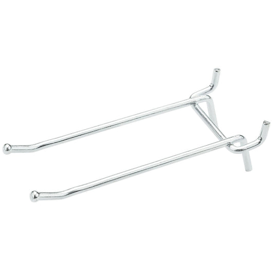 National Hardware Zinc Plated Silver Steel 4 in. Double Hook 2 pc