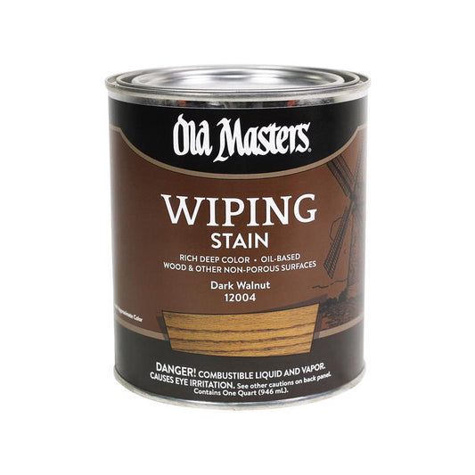 Old Masters Semi-Transparent Dark Walnut Oil-Based Wiping Stain 1 qt (Pack of 4)