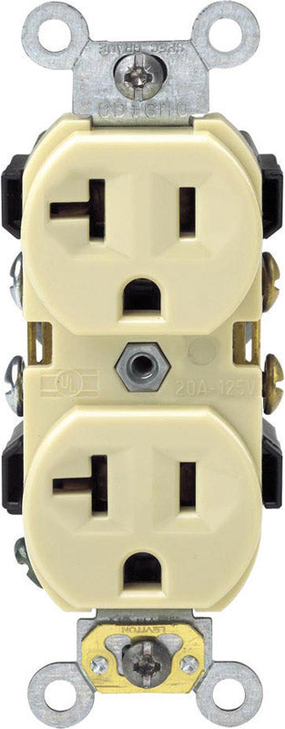 Leviton 20 amps 125 V Duplex Ivory Outlet 5-20R 1 pk