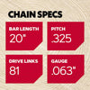Oregon PowerCut V81 20 in. Chainsaw Chain 81 links