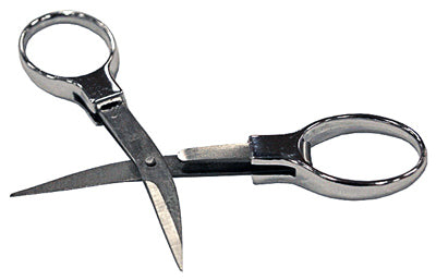 Folding Scissors, Compact, Silver/Stainless Steel
