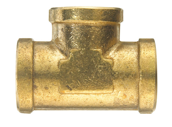 JMF 3/8 in. FPT x 3/8 in. Dia. FPT Yellow Brass Tee (Pack of 2)
