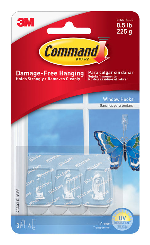3M Command Small Plastic Hook 1-1/8 in. L 3 pk (Pack of 6)