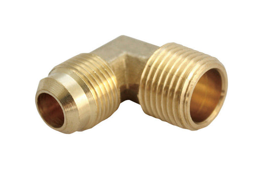 JMF 3/8 in. Flare x 3/8 in. Dia. MPT Yellow Brass Elbow (Pack of 5)