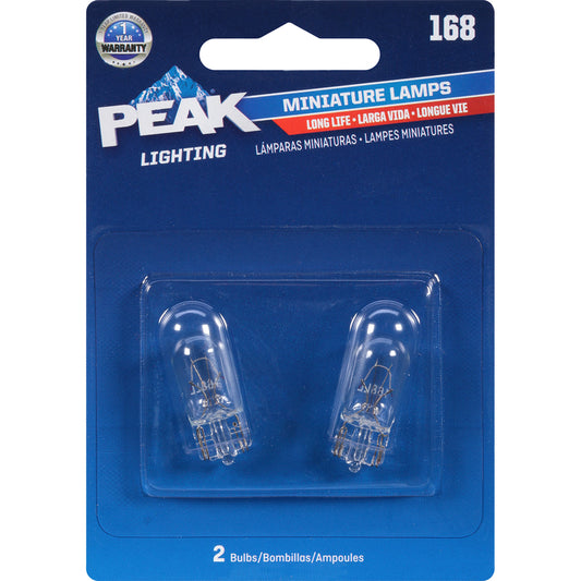 Peak Incandescent Indicator Miniature Automotive Bulb 168