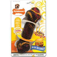 Nylabone Strong Chew Flavor Frenzy Bone Wolf Bacon Cheeseburger for Dogs Up to 35 lb