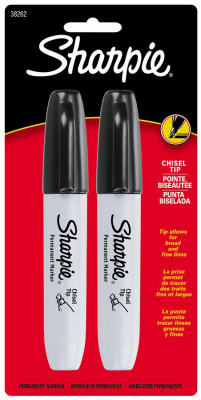 Sharpie 38262pp Black Chisel Tip Permanent Marker 2 Count