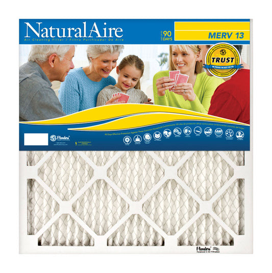 AAF Flanders NaturalAire 20 in. W x 30 in. H x 1 in. D Polyester Synthetic Pleated Air Filter (Pack of 12)