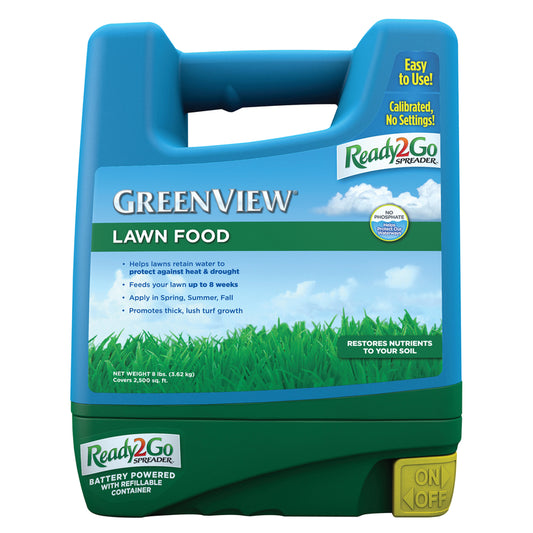 GreenView Ready 2 Go Spreader All-Purpose Lawn Food For All Grasses 2500 sq ft