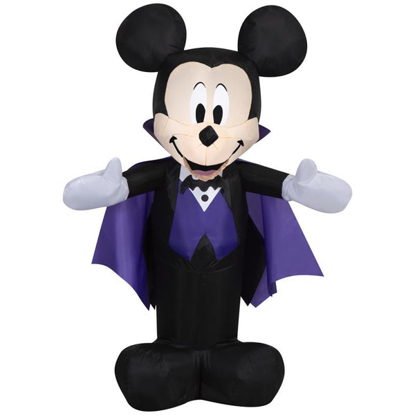 Disney inflable preiluminado de Mickey como vampiro de 4 ft.