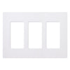 Lutron Claro White 3 gang Plastic Decorator Wall Plate 1 pk