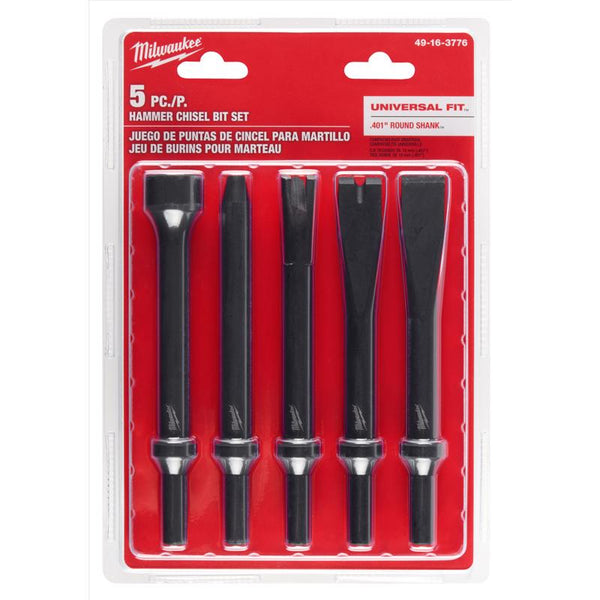 Milwaukee High Speed Steel Hammer Chisel Bit Round Shank 5 pk