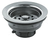 PlumbCraft 3-1/2 in. D Chrome Stainless Steel Basket Strainer Assembly Silver