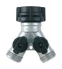 Gilmour Zinc Threaded Male Y-Hose Connector with Shut Offs