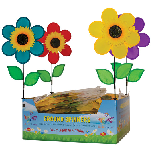 In the Breeze Assorted Nylon 12 in. H Sunflower Garden Stake Spinner (Pack of 30)