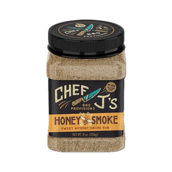 Condimento para BBQ de miel y nogal americano Chef J, 8 oz