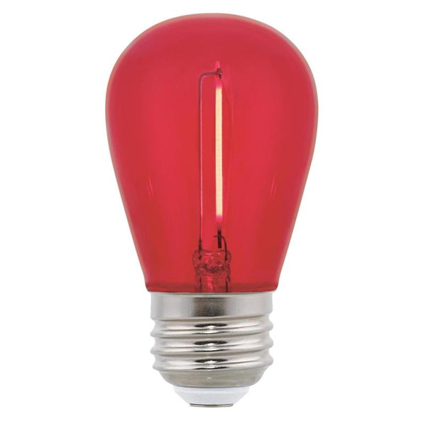 Bombilla LED Westinghouse Edison Style S14 E26 (mediana), color rojo, equivalente a 40 vatios, paquete de 1