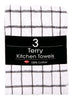 Ritz Black Cotton Kitchen Towel 3 pk (Pack of 3)