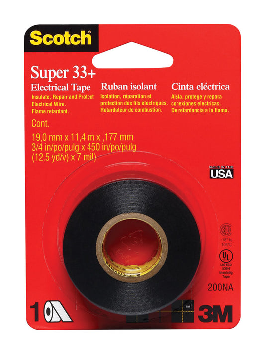 Scotch 3/4 in. W x 450 in. L Black Vinyl Electrical Tape