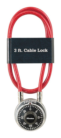 Master Lock 1-7/8 in. W X 36 in. L Stainless Steel 3-Digit Combination Cable Lock