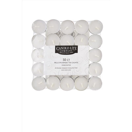 Candle-lite White Unscented Scent Tea Lights Candle (Pack of 6)