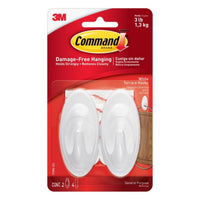 3M Command Medium Plastic Hook 3-1/4 in. L 2 pk (Pack of 4)