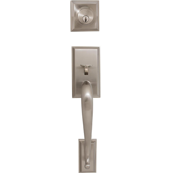 Juego de manijas Willow Park, ranura para llave KW, sin paquete interior incluido, níquel satinado de Stone Harbor Hardware