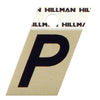 Hillman 1.5 in. Reflective Black Metal Self-Adhesive Letter P 1 pc (Pack of 6)