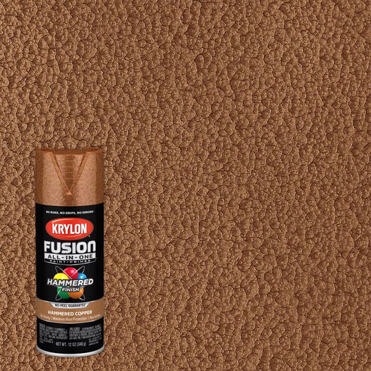 Krylon Fusion All-In-One Hammered Copper Paint + Primer Spray Paint 12 oz (Pack of 6).