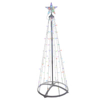 Celebrations Platinum Brilliant LED RGBW Straight Frame Tree 4 ft. Yard Decor