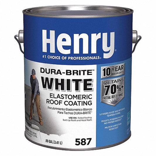 Henry Dura-Bright Smooth White Elastomeric Roof Coating 0.9 gal. (Pack of 4)