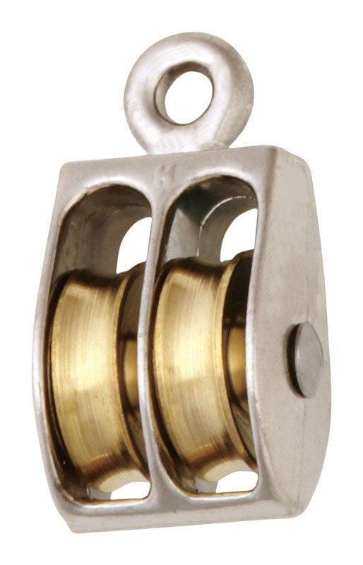 Campbell Chain 1 in. Dia. Nickel Copper Ridge Eye Double Sheave Rigid Eye Pulley (Pack of 10)
