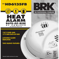 BRK Hard-Wired w/Battery Back-up Ionization Heat Alarm 1 pk