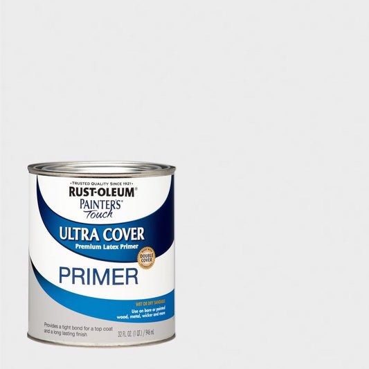 Rust-Oleum Painter's Touch Gray Flat Ultra Cover Primer 1 qt. (Pack of 2)