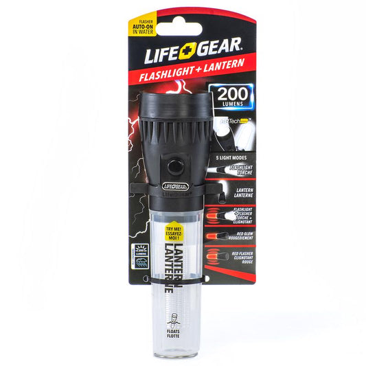 Life+Gear AR Tech 200 lm Black/White LED Flashlight Lantern AA Battery