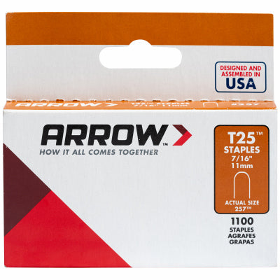 Arrow Fastener T25 1/4 in. W x 7/16 in. L 18 Ga. Round Crown Wire Staples 10 (Pack of 5)