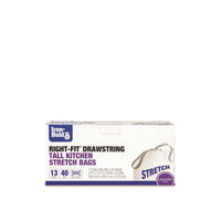 Iron-Hold Right-Fit 13 gal Lavender Scent Tall Kitchen Bags Drawstring 40 pk (Pack of 8)