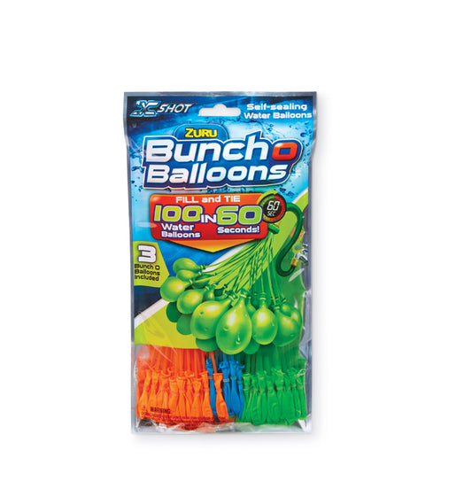Zuru X Shot Bunch O Balloons Self-Sealing Water Balloons Rubber Assorted 3 Pc.