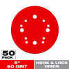 Diablo 5 in. Ceramic Blend Hook and Lock Sanding Disc 60 Grit Coarse 50 pk