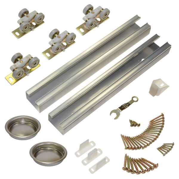 Johnson Hardware Aluminum By-Pass Door Hardware Set 10 pk - Open Box