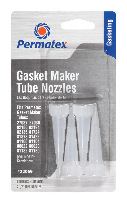 Permatex Clear Type-1 Gasket Maker Nozzle 2-1/2 L in. for Silicone Squeeze Tubes