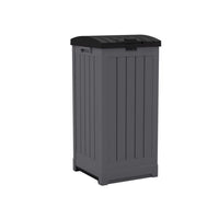 Suncast Trash Hideaway Peppercorn Resin 39 gal. Capacity Rectangle Trash Can 35 Hx16.5 Wx16.75 D in.